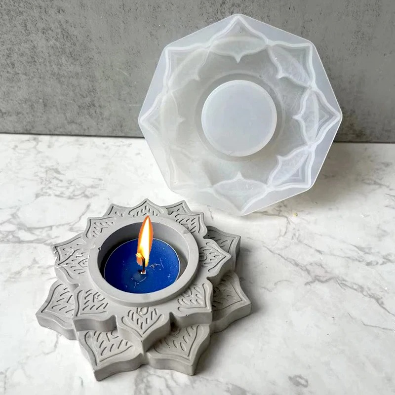 Serving Tray Mold - Concrete Candle Jar Silicone Mould Round