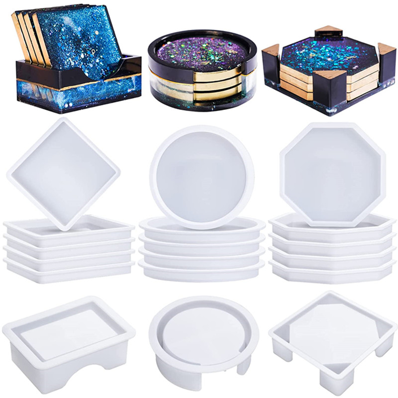 Coaster Mold Round - Coaster Resin Molds Silicone, Coaster Molds