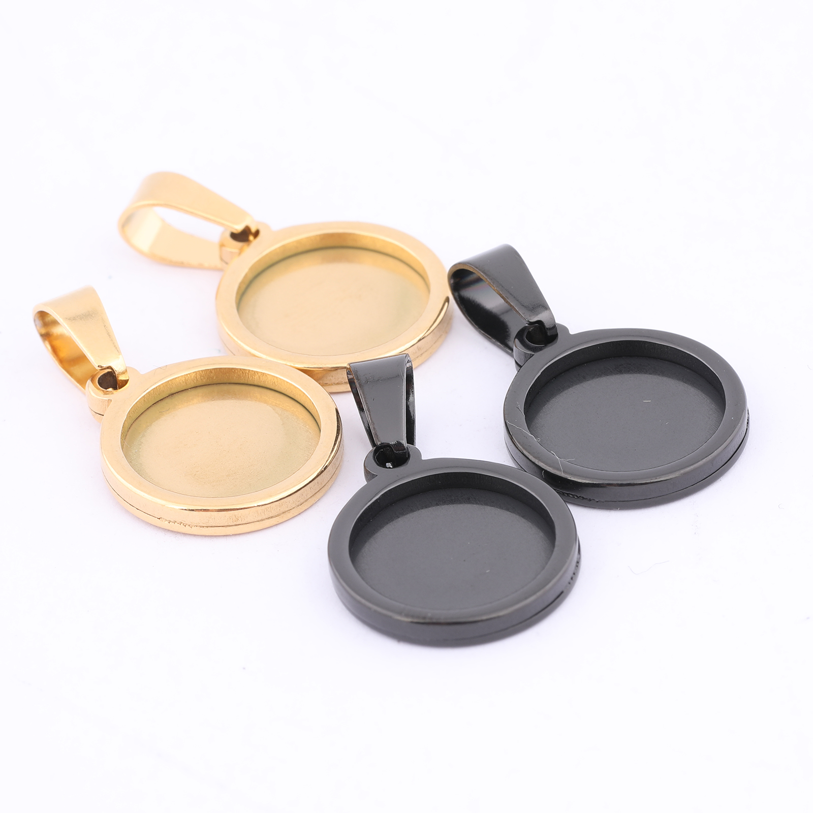 10pcs Gold Plated Black 12mm R - Bezels Set Pendant recensione e prezzo