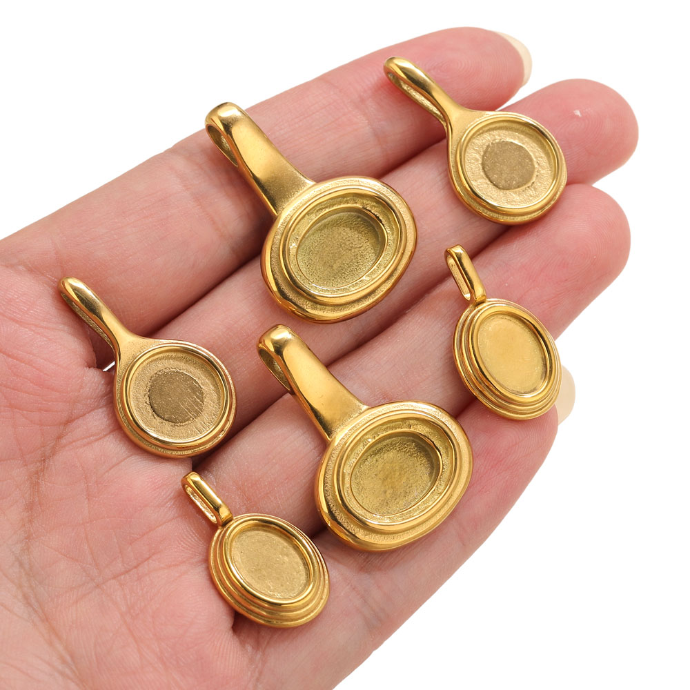 5pcs Stainless Steel Round Ova - Resin Craft Supplies recensione e prezzo
