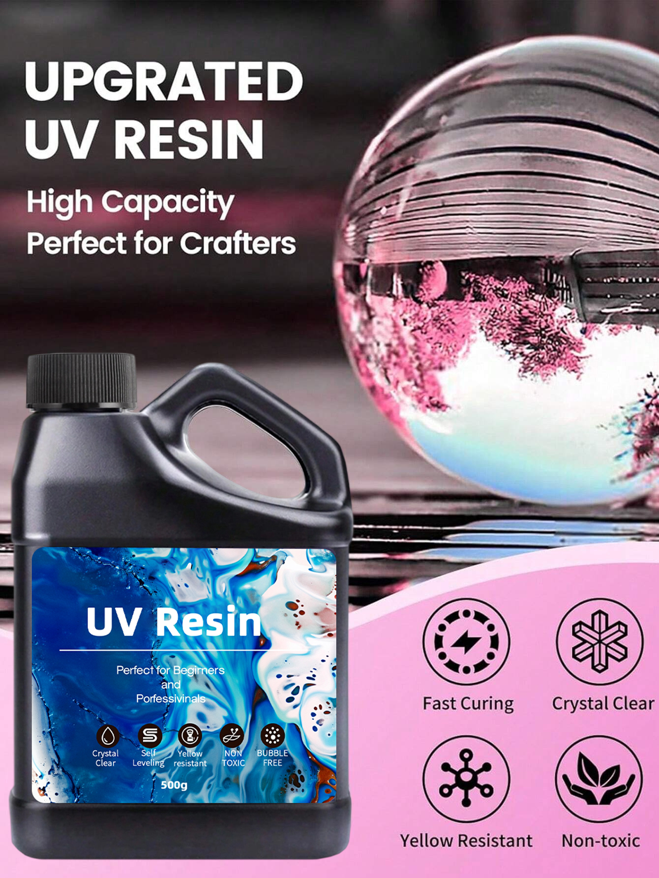 UV Resin 500-1000g -Bulk Upgra - Resin Jewelry Kit recensione e prezzo