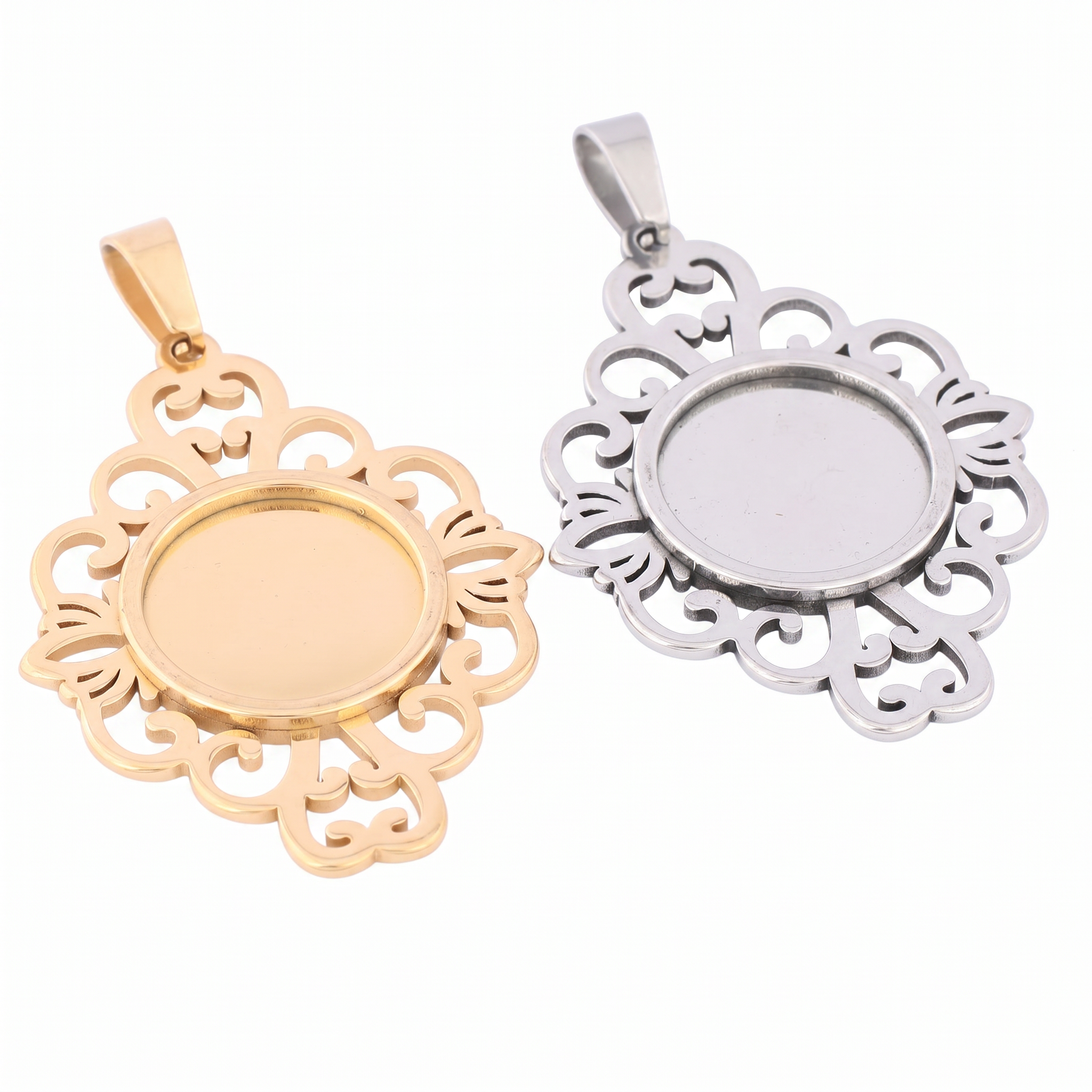 5pcs Stainless Steel Filigree  - Bezels Set Pendant recensione e prezzo