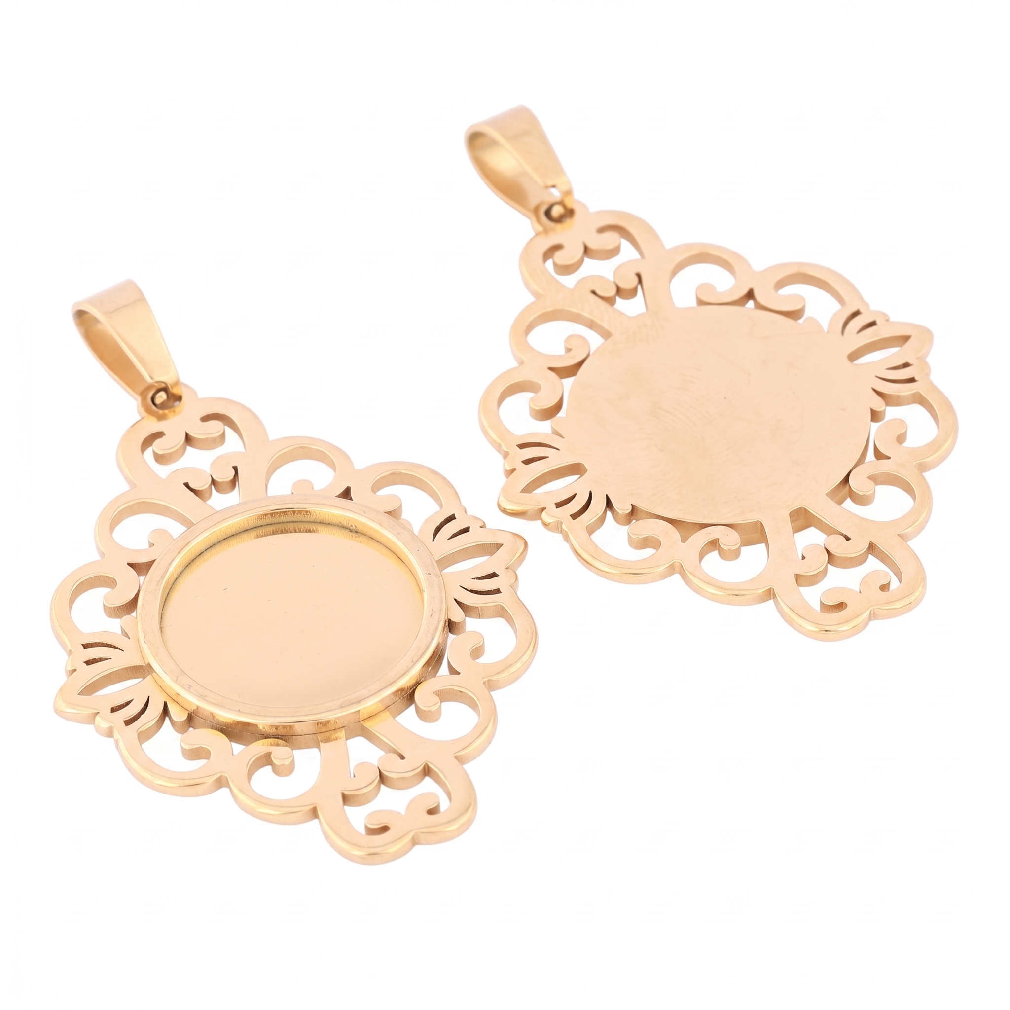 5pcs Stainless Steel Filigree  - Bezels Set Pendant recensione e prezzo