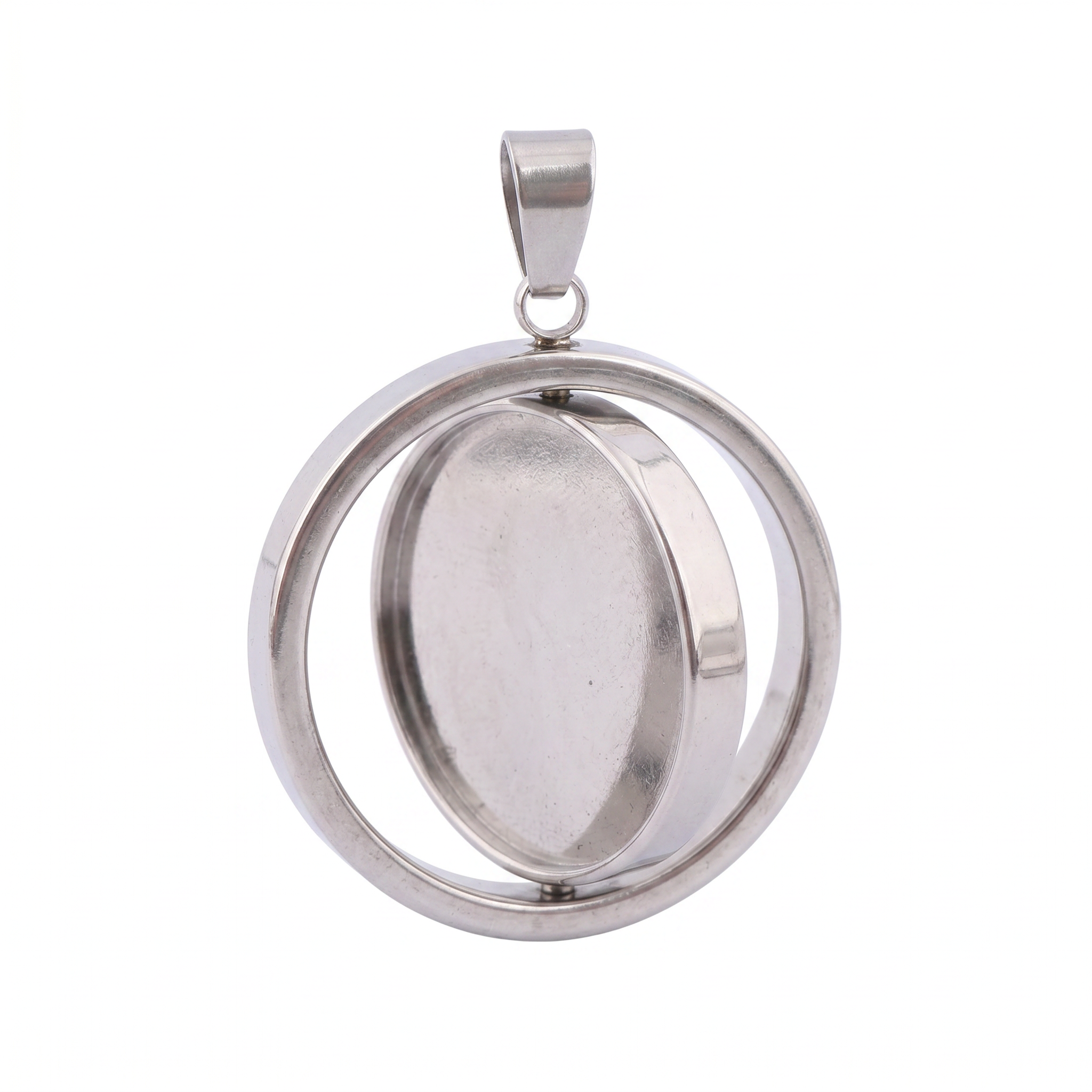 3pcs Stainless Steel  Rotatabl - Bezels Set Pendant recensione e prezzo