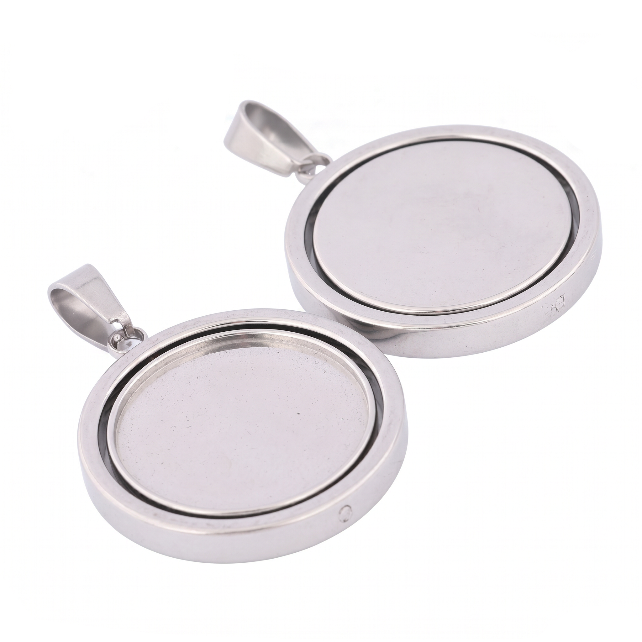 3pcs Stainless Steel  Rotatabl - Bezels Set Pendant recensione e prezzo