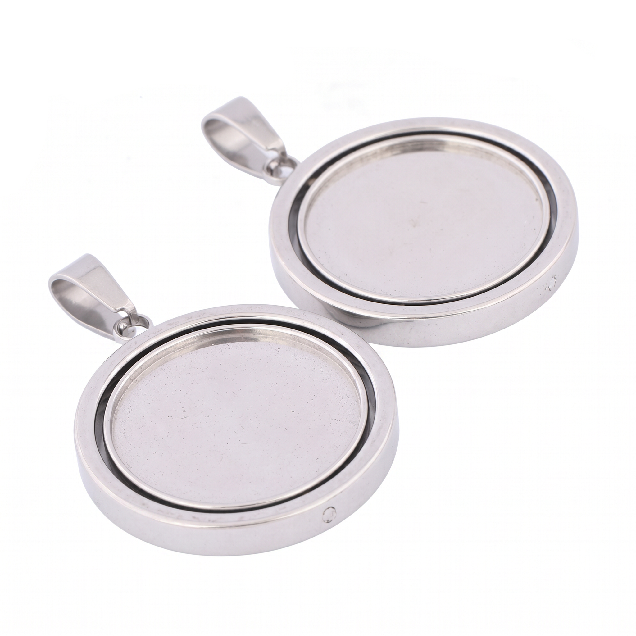 3pcs Stainless Steel  Rotatabl - Bezels Set Pendant recensione e prezzo