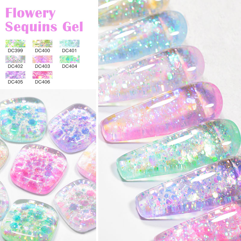 4/8pcs Flowery Sequins Gel Nai - Resin Glitter Pack recensione e prezzo