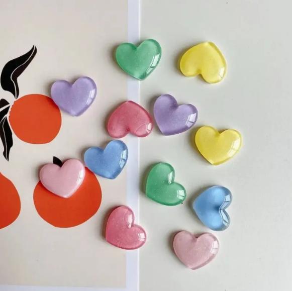 6pcs Colorful Heart Shaped Fri - Resin Glitter Pack recensione e prezzo