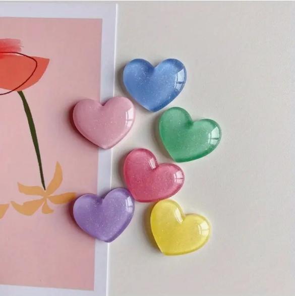 6pcs Colorful Heart Shaped Fri - Resin Glitter Pack recensione e prezzo