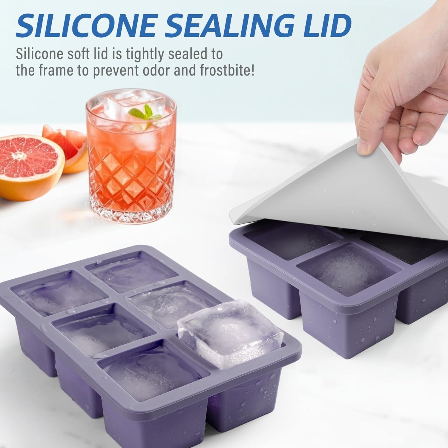 2pack Large Silicone Ice Cube  - Silicone Mold Tray recensione e prezzo