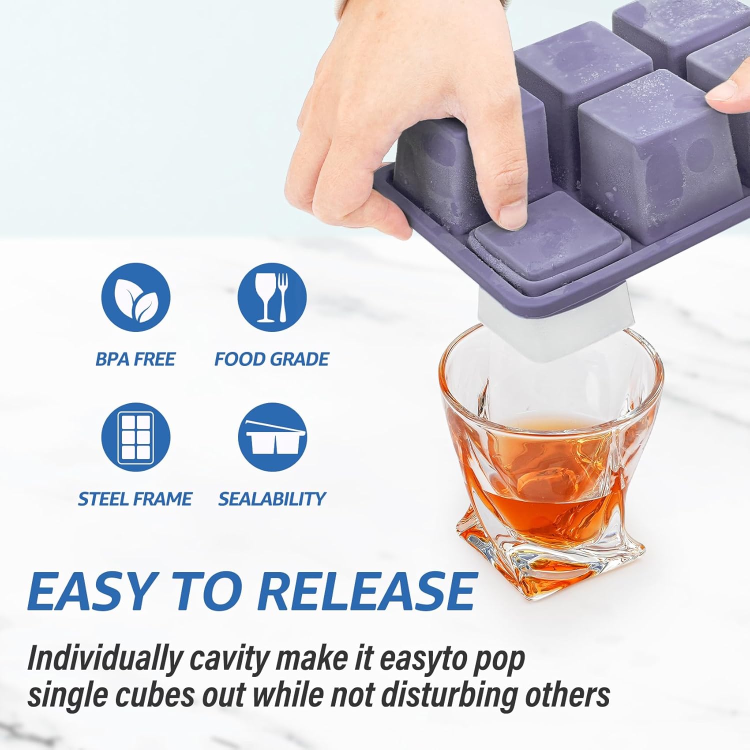 2pack Large Silicone Ice Cube  - Silicone Mold Tray recensione e prezzo