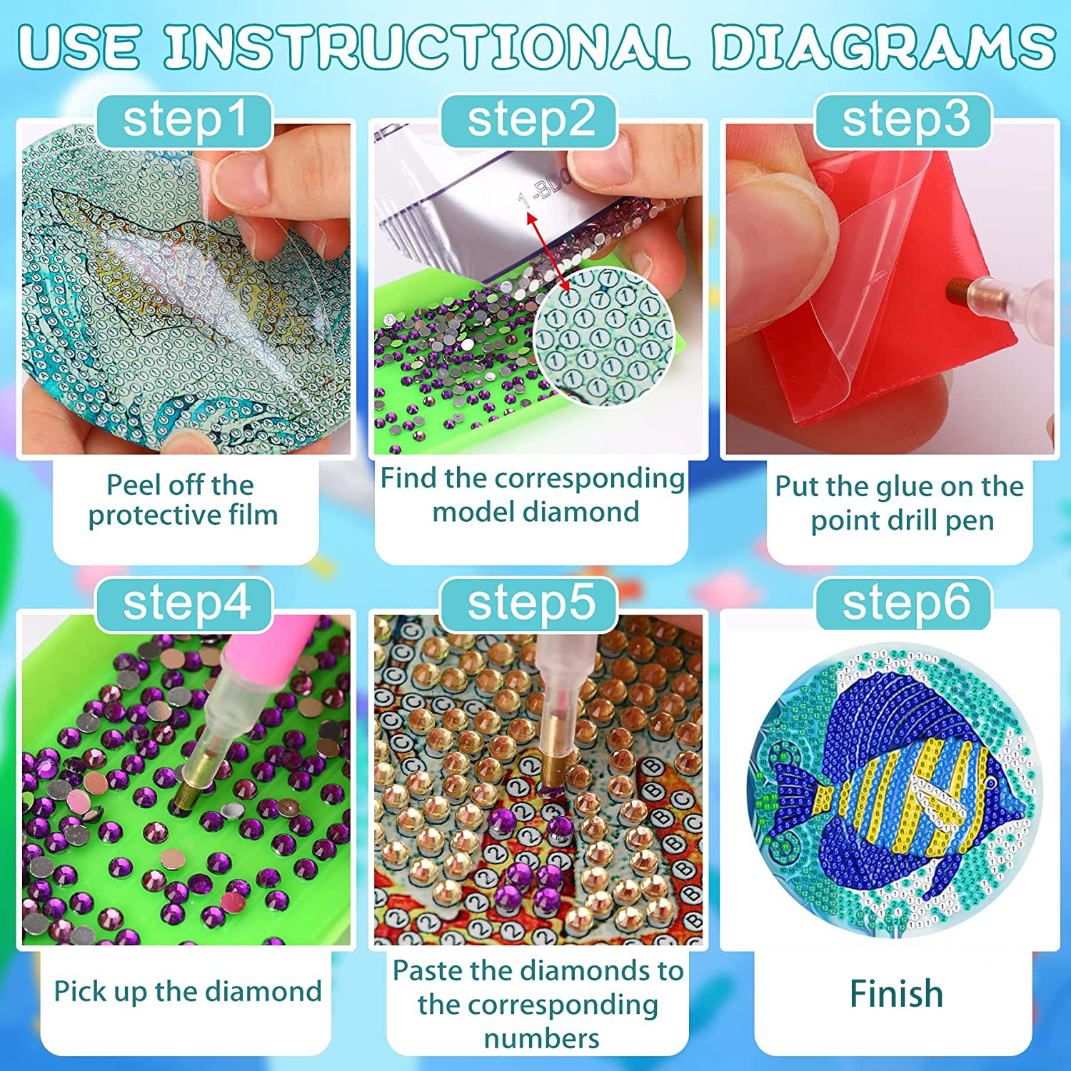 RUOPOTY 8pc/sets Diamond Paint - Resin Craft For Beginners recensione e prezzo