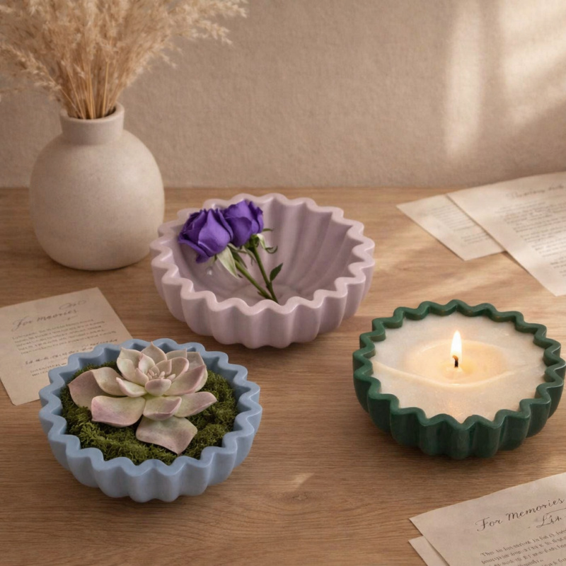 1 Epoxy plaster origami wave e - Coaster Mold Round recensione e prezzo