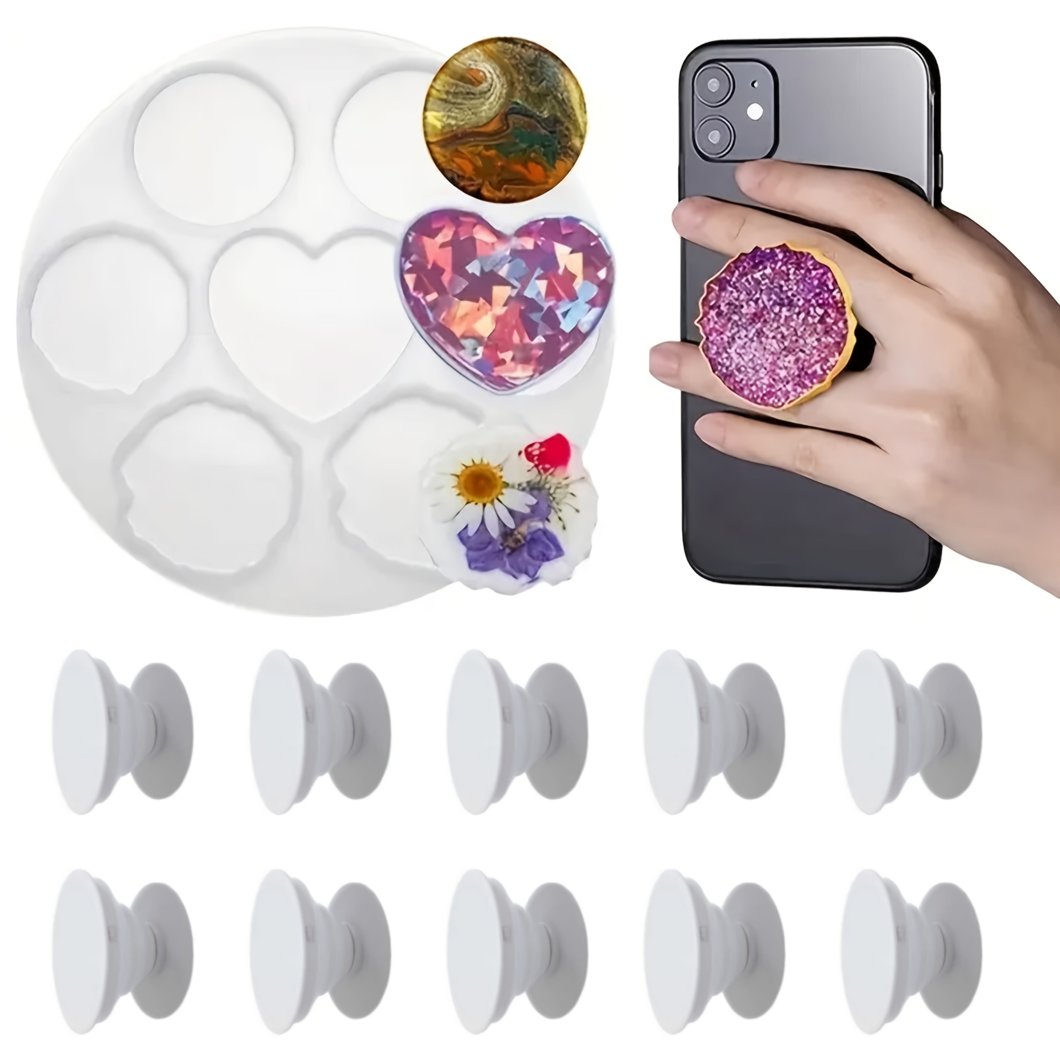 11Pcs, Irregular Phone Holder  - Coaster Mold Round recensione e prezzo