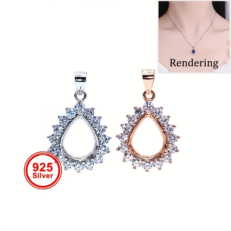1pc Rose Golden Silvery Tear D - Bezels Set Pendant recensione e prezzo