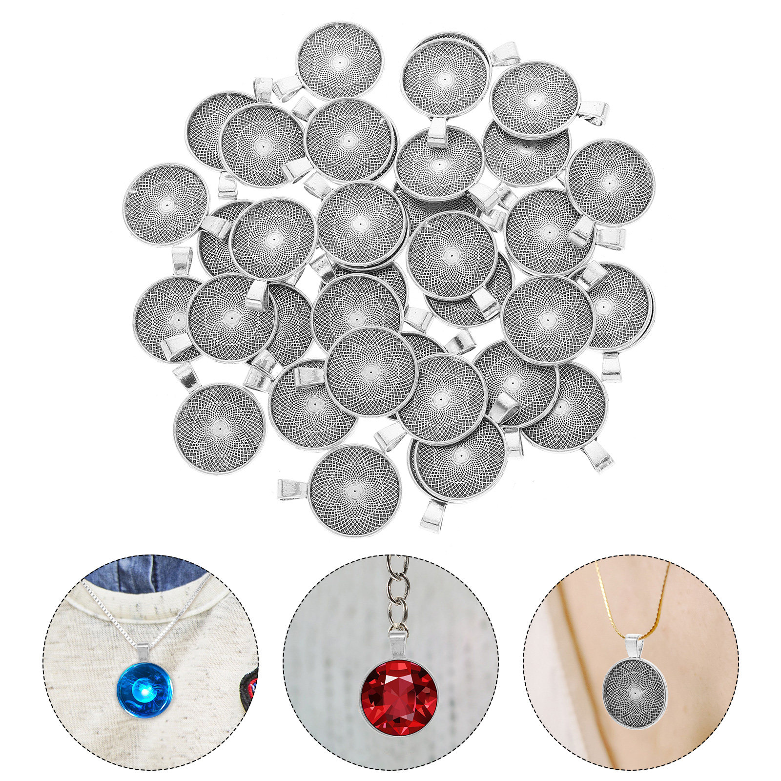 40Pcs Round Pendant Trays Flat - Resin Craft Supplies recensione e prezzo