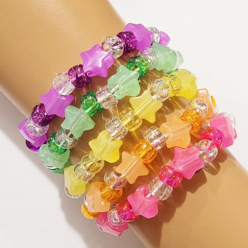 5 Glow star kandi bracelet set - Resin Glitter Pack recensione e prezzo